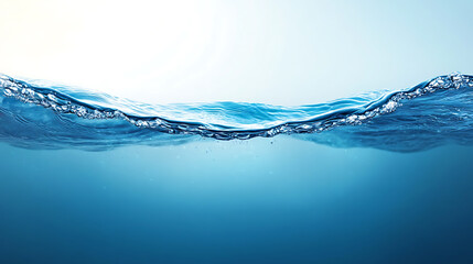 Aufkleber - Close up of water with waves and ripples and copy space on blue background, Water, shape, liquid and colour concept