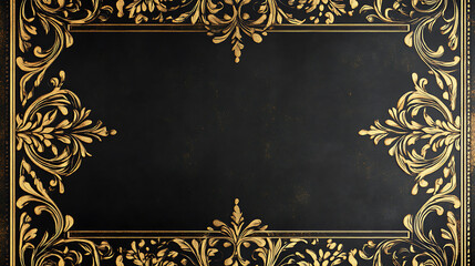 Aufkleber - An ornate black and gold background with square borders