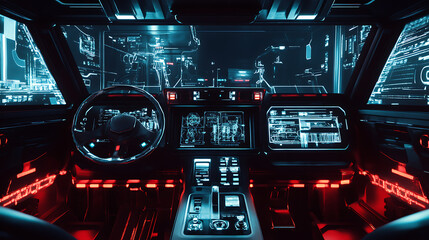 Aufkleber - Cockpit of an automated future vehicle