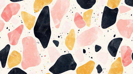 Aufkleber - Terrazzo marble texture, mosaic stone texture and porcelain tile design with seamless pattern