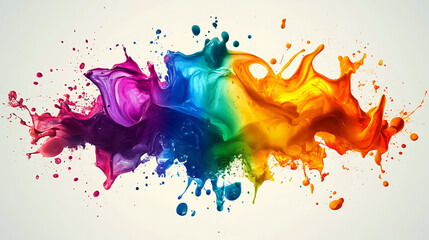 Poster - multicolor splash painting in the background