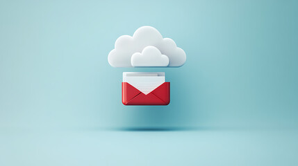Aufkleber - Cloud computing concept, showcasing file upload and storage symbols, representing business automation, digital transformation, and modern data management solutions