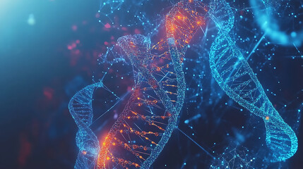 Leinwandbilder - An illustration of CRISPR-Cas9 gene editing technology showing molecular structures and DNA strands, representing advanced biotechnology for genetic engineering and medical research