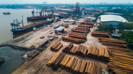 Aufkleber - Delivery of timber to the commercial port