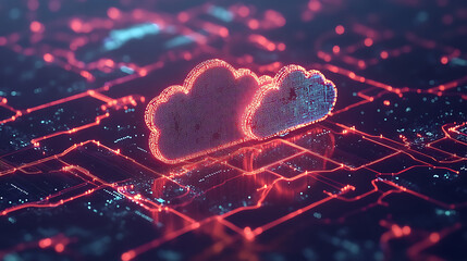 Poster - Next-gen cloud computing concept with ai managing data flow between devices and the cloud Illustrating seamless connectivity and smart technology integration