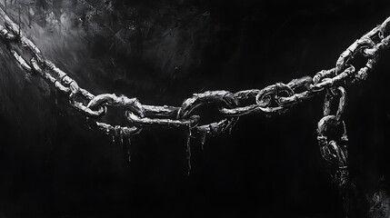 Poster - the chains are broken, symbolizing liberation and liberation from restrictions