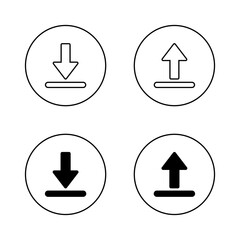 Poster - Download and upload icon set on circle line