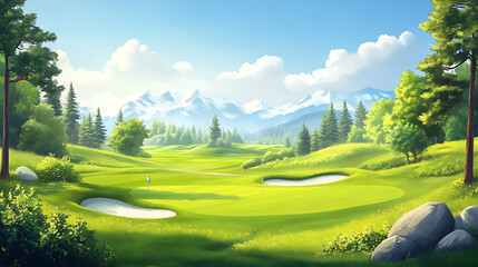 Aufkleber - The three of the golf backgrounds