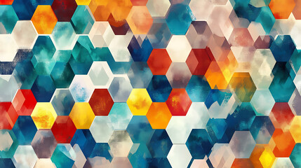 Poster - abstract hexagon pattern background