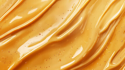 Poster - Liquid caramel syrup dulce de leche background, Top view