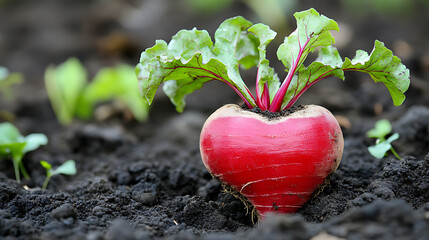 Leinwandbilder - Beets are thriving in the soil of your local field and are ready to be transformed into delicious and nutritious natural foods