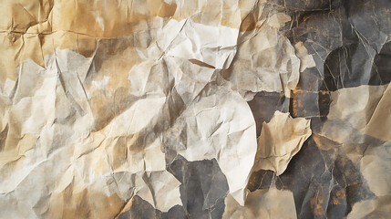 Poster - Old crumpled brown paper texture for your artwork or postcard