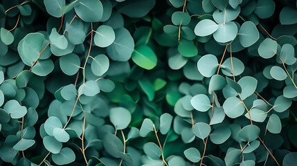 Poster - Eucalyptus and green plants border background