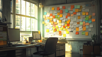 Aufkleber - Post it notes in an office