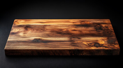 Wall Mural - Wooden table top on black background