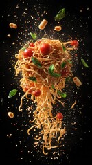 Wall Mural - flying food, chinese noodles, trepan food. chinese food.
