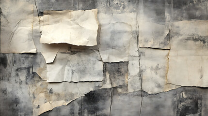 Poster - Grunge gray paper texture, distressed background, worn old textured wall surface