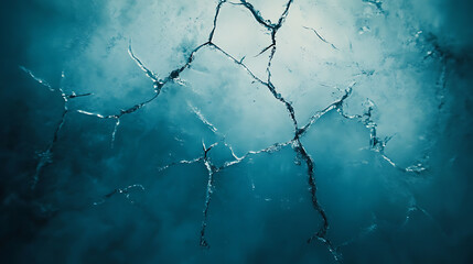 Poster - Abstract background with blue cubic blocks