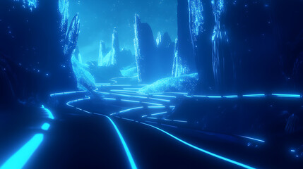 Poster - Animation of speed blue lines