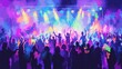 © Image_Shop - A vibrant crowd at a concert, illuminated by colorful lights and filled with energy.