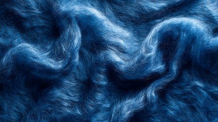 Poster - Blue felt fabric texture as background, melange fuzzy woolen cloth textured, close up of textile surface