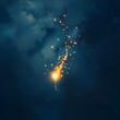 © jaxon - illustration of a flying spark against a dark blue background