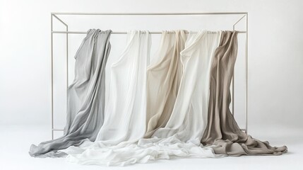 Poster - Elegant Draped Fabrics on Stylish Clothing Rack