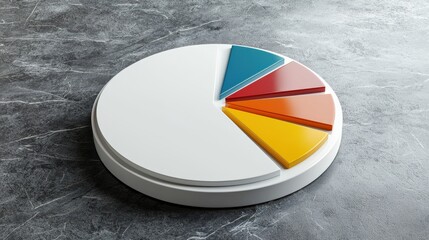 Poster - Interactive white pie chart displayed on a tablet in a business setting, perfect for showcasing market segmentation