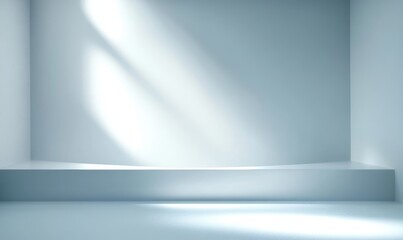 Leinwandbilder - Minimal Abstract Light Blue Background for Product Presentation with Shadows and Light Effects