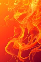 Wall Mural - Dynamic Fluid Flame-Inspired Design with Fiery Orange and Yellow Gradient
