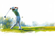 © Zulkifle - illustration of a golfer in action with energy and style. Sports poster illustration.