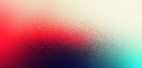 Aufkleber - Gradient background grainy texture teal beige red summer poster design abstract