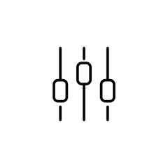 Poster - Equalizer outline icon.  Adjustment music simple black flat trendy style illustration for web and app..eps