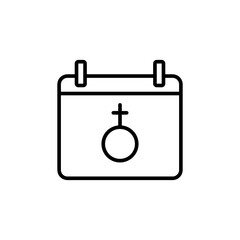 Poster - Menstruation calendar line icon. vector Female calendar outline trendy style illustration for web and app..eps
