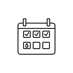 Poster - Menstruation calendar line icon. vector flat linear illustration for web and app..eps