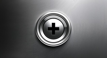 Poster - Button on Silver background design