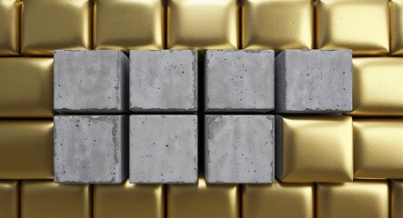Poster - Concrete Block on Gold background design