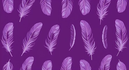 Poster - Feather on Purple background design