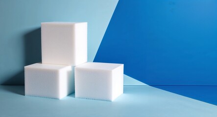 Poster - Foam Block on Blue background design
