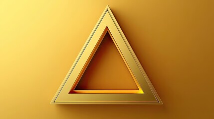 Poster - Golden Triangle Frame Against Gold Background
