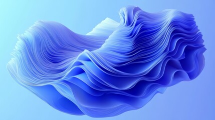 Poster - Abstract Blue Wave Background Minimalist Texture Digital Art
