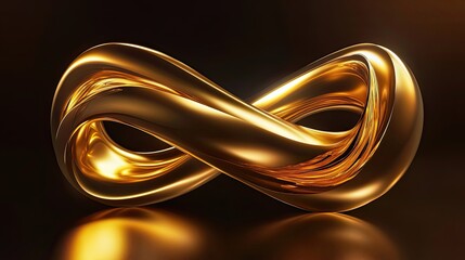 Poster - Golden Abstract Infinity Symbol Design
