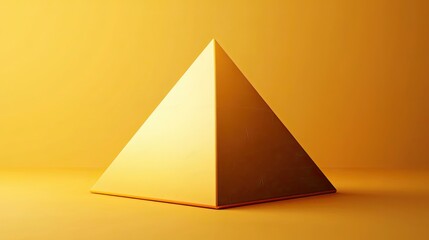 Poster - Golden Pyramid on a Yellow Background