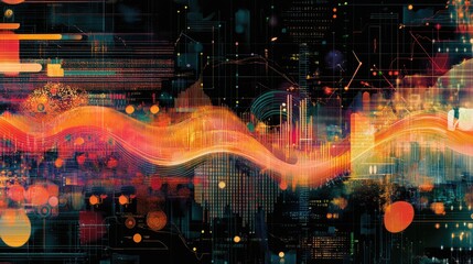 Poster - A creative forex trading backdrop featuring intricate graphs, market trends, and digital data, designed for modern financial analysis and business success