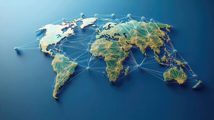 Aufkleber - A digital globe connected by cryptocurrency transactions, symbolizing global economic interdependence. Cryptocurrencies linking countries together, modern financial network.