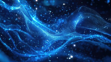 Poster - A high-tech blue financial data chart background with abstract graphs, perfect for financial institutions, banks, and economic analysis imagery