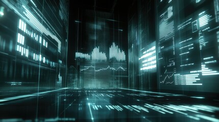 Poster - A sleek digital background featuring stats and graphs, symbolizing economic growth and financial analysis, perfect for business or investment concepts