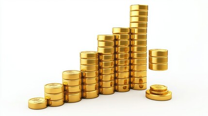 Poster - Financial growth chart with gold stock trends, showing profitable investment opportunities in a dynamic, upward-growing market. Golden financial diagram.