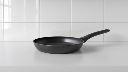 Poster - A smart electric frying pan with a non-stick surface, displayed on a clean white countertop.