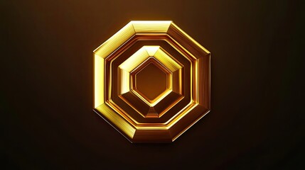 Poster - Golden Octagonal Geometric Shape Design